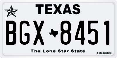 TX license plate BGX8451