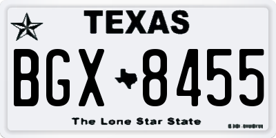 TX license plate BGX8455