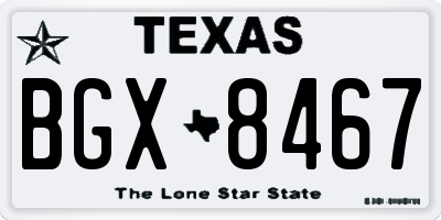 TX license plate BGX8467