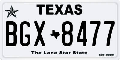 TX license plate BGX8477