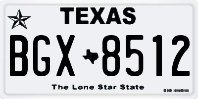 TX license plate BGX8512
