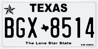 TX license plate BGX8514