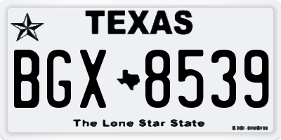 TX license plate BGX8539