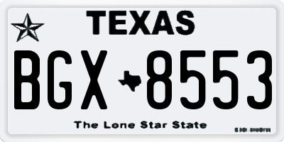 TX license plate BGX8553