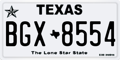 TX license plate BGX8554