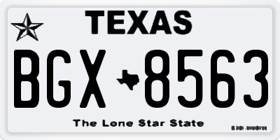 TX license plate BGX8563