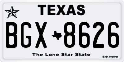 TX license plate BGX8626