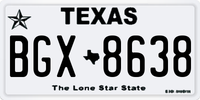 TX license plate BGX8638