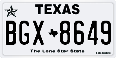 TX license plate BGX8649