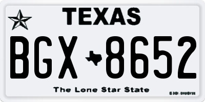 TX license plate BGX8652
