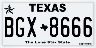 TX license plate BGX8666