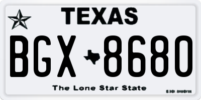 TX license plate BGX8680