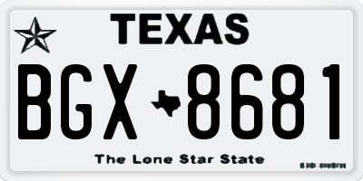TX license plate BGX8681