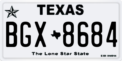 TX license plate BGX8684