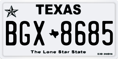 TX license plate BGX8685