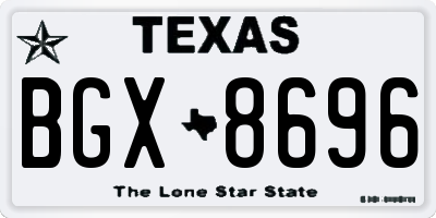 TX license plate BGX8696