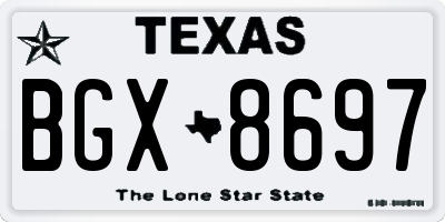TX license plate BGX8697