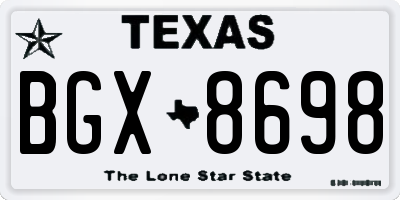 TX license plate BGX8698