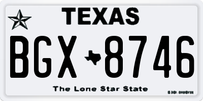 TX license plate BGX8746