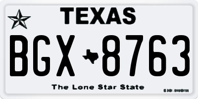 TX license plate BGX8763