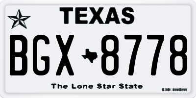 TX license plate BGX8778