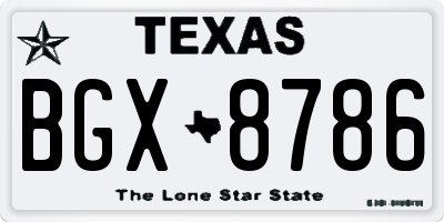 TX license plate BGX8786