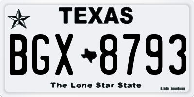TX license plate BGX8793