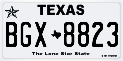 TX license plate BGX8823