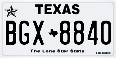TX license plate BGX8840