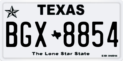 TX license plate BGX8854