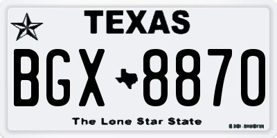 TX license plate BGX8870
