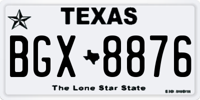 TX license plate BGX8876
