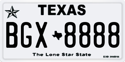 TX license plate BGX8888