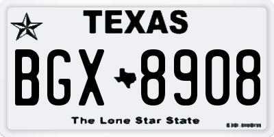 TX license plate BGX8908