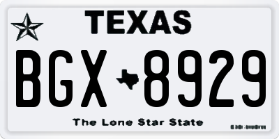 TX license plate BGX8929