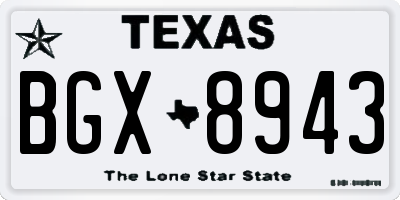TX license plate BGX8943