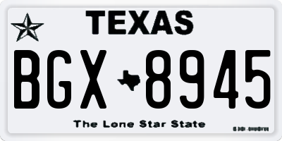 TX license plate BGX8945
