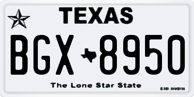 TX license plate BGX8950