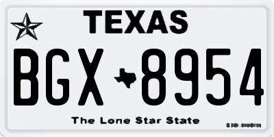 TX license plate BGX8954
