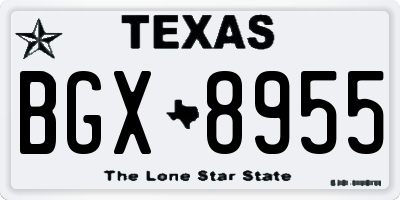 TX license plate BGX8955