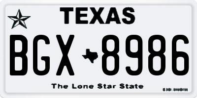 TX license plate BGX8986