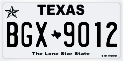 TX license plate BGX9012