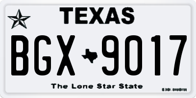 TX license plate BGX9017