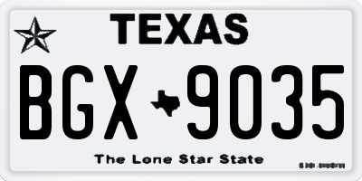 TX license plate BGX9035
