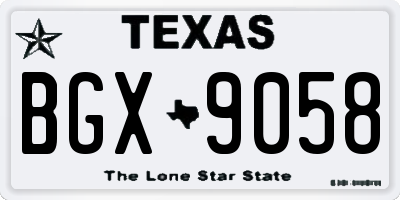 TX license plate BGX9058