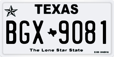 TX license plate BGX9081