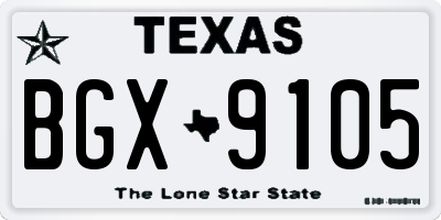 TX license plate BGX9105