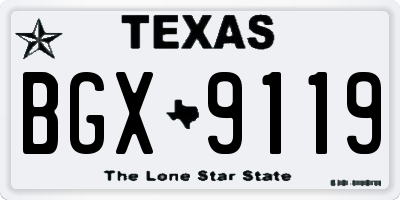 TX license plate BGX9119