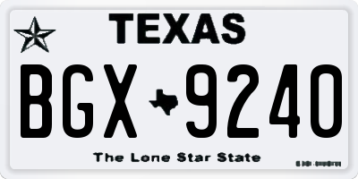 TX license plate BGX9240