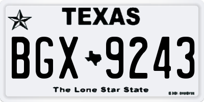 TX license plate BGX9243